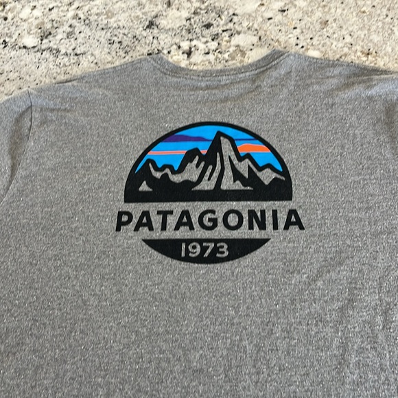 Patagonia Men’s Long Sleeve Logo Tee - Gray - Picture 2 of 2